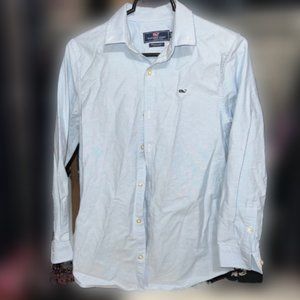 Vineyard Vines Kids' Oxford Solid Shirt, Ocean Breeze, Size M (12/14)